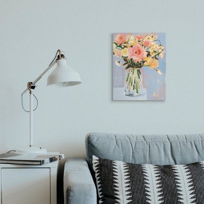 Chic Floral Bouquet Pastel Spring Flowers Canvas Wall Art for Kids