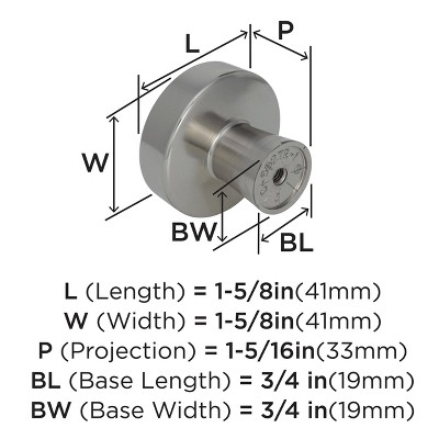 Polished Nickel Round Cabinet Knob with Mounting Hardware