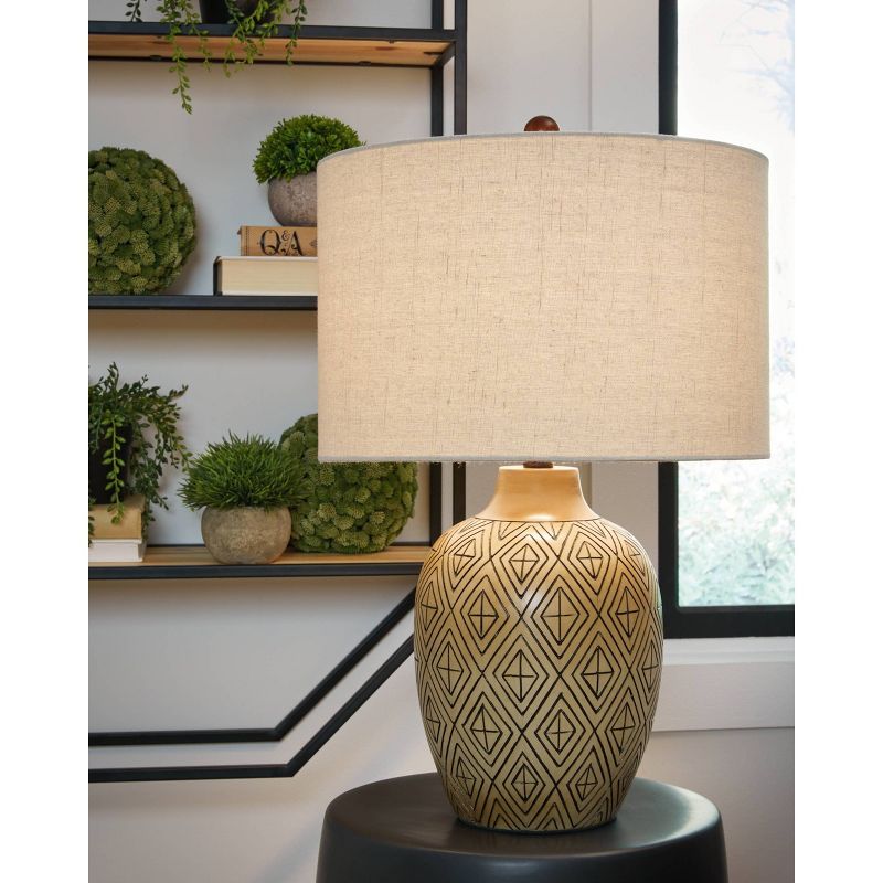 Signature Design by Ashley (Set of 2) Jairgan Table Lamps Brown/Beige, 2 of 5