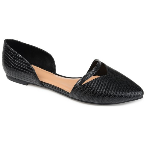 Journee Collection Womens Braely Slip On Pointed Toe Ballet Flats Black ...