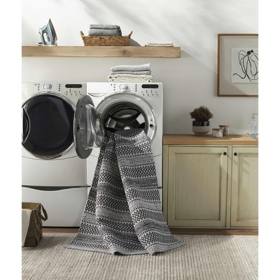 Planada Black and Cream Flatwoven Cotton 5' x 7' Area Rug