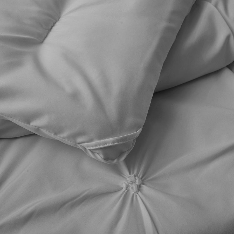 Peace Nest Pintuck Comforter Set, Bedding Set for All Season, Comforter and Pillowcases Set, Gray, 4 of 7
