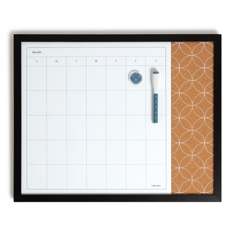 U Brands Magnetic Chalk Calendar Board 16 x 20 Rustic Wood Frame - Office  Depot