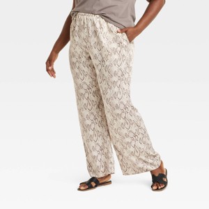 Women's Mid-Rise Pull-On Satin Pants - A New Day™ - 1 of 3