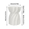 Outdoor Side Table: Contemporary Lightweight Concrete Accent Side Table Patio Side End Table for Living Room, Garden, Hourglass, Graphite-Like White - 2 of 4