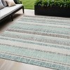 HomeRoots 5' X 8' Teal Blue And Gray Striped Washable Indoor Outdoor Area Rug - 2 of 4