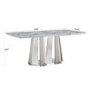 70 Inch Modern Design Dining Table, Rectangular Dining Table for 6–8 People, Faux Marble Table Top with Gold Stainless Steel Base-Cuddlewood - 4 of 4