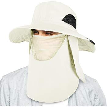 Generic Wide Brim Sun Hat with Neck Flap Men Women UV Protection