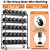 Lyngins Heavy-Duty Carbon Steel Storage Shelves, Adjustable Garage Shelving, 5-Tier Utility Shelving Unit Steel Organizer Wire Rack for Home - 3 of 4