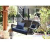 HomeStock Espresso Wicker Porch Swing - 3 of 4