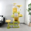 BENCMATE Pet Tower Floral Cat Tree with Spacious Condo and Hammock, Multi-Level Playground for All Age Cats Playing, Sleeping, Yellow, 20"*20"*14.4" - 2 of 4