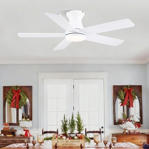 Kviflon 46 Inches Flush Mount Ceiling Fan Light,5 Blades,Reversible Airflow - 1 of 4