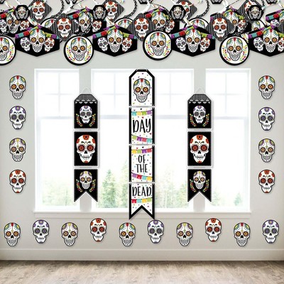 Big Dot of Happiness Day of The Dead - Wall and Door Hanging Decor - Sugar Skull Party Room Decoration Kit