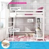 Max & Lily Solid Wood High Loft Bed,Twin Bed Frame For Kids With Bookcase and Ladder - 2 of 4