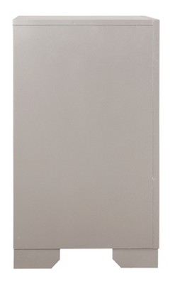 Alana Silver Champagne 2 Drawer Nightstand with Mirror Accents