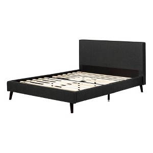 Queen Sazena Upholstered Complete Bed Charcoal Gray - South Shore - 1 of 4