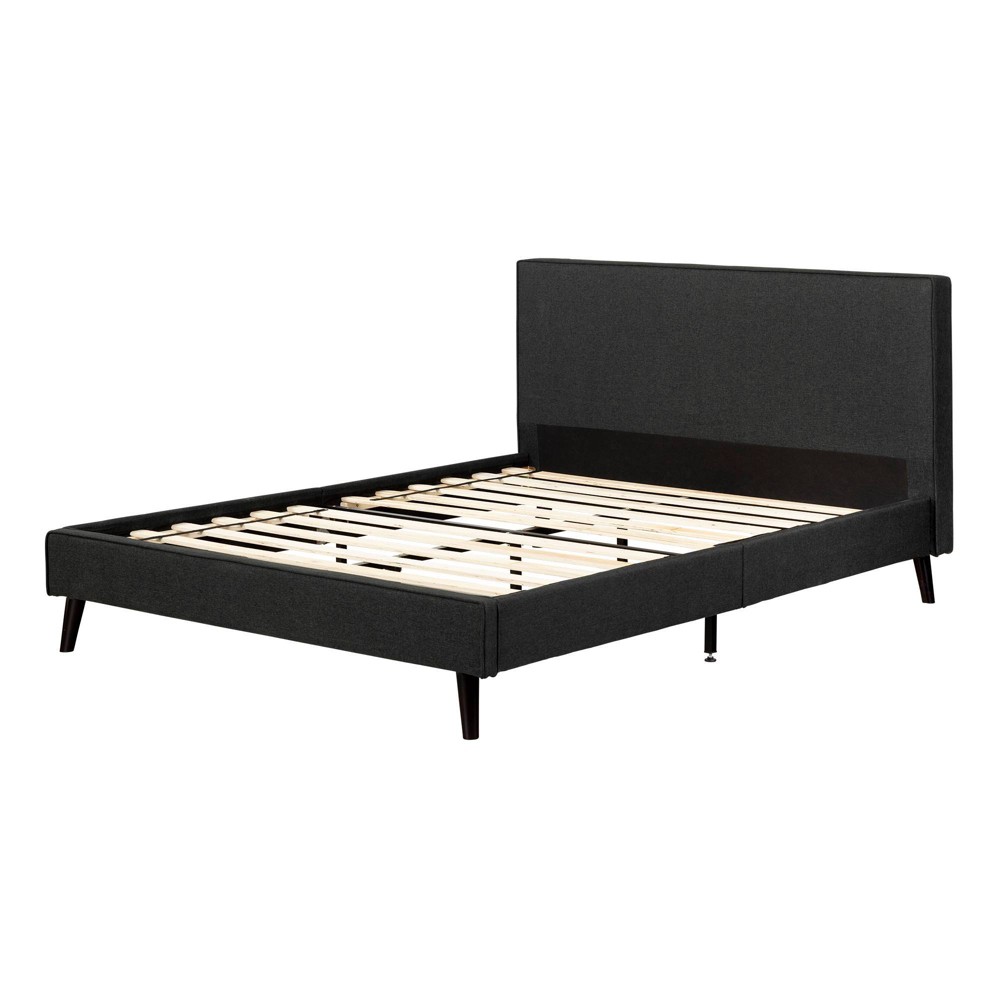 Photos - Bed Frame Queen Sazena Upholstered Complete Bed Charcoal Gray - South Shore