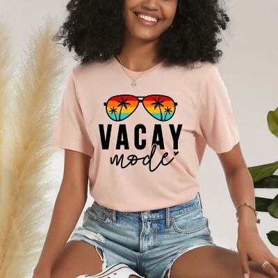 Simply Sage Market Vacay Mode Sunglasses Short Sleeve Tee - L - Blush