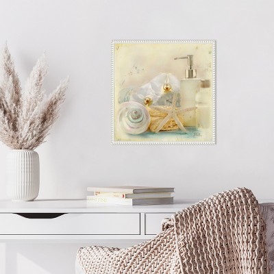 Beaded White Framed Nautical Still Life Canvas Print