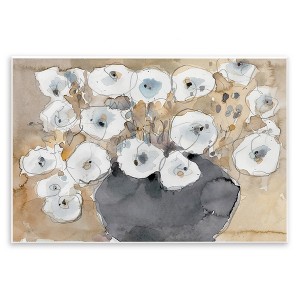 Stupell Industries Abstract White Blossom Bouquet Neutral Grey Brown Wall Plaque Art, 19" x 13" - 1 of 4