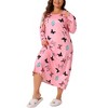 Agnes Orinda Women's Plus Size Crew Neck Long Sleeve Casual Maxi Nightgown - 2 of 4
