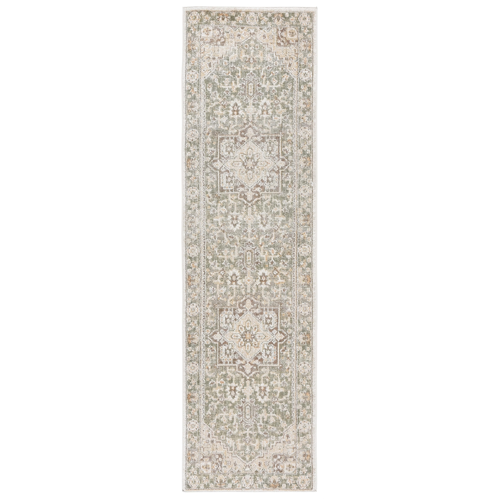 Hazel HZL500 Power Loomed Indoor Runner Rug - Green/Brown - 2'x8' - Safavieh