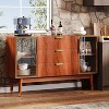 Hommoo 55.1" Mid-Century Sideboard Buffet Storage Cabinet with 3 Drawers - 3 of 4