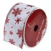 Northlight Club Pack of 12 White and Red Snowflakes Burlap Wired Christmas Craft Ribbon Spools - 2.5" x 12 Yards - image 4 of 4