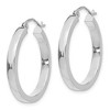Black Bow Jewelry 3mm, 14k White Gold Polished Rectangle Tube Hoops, 25mm (1 Inch) - 2 of 4