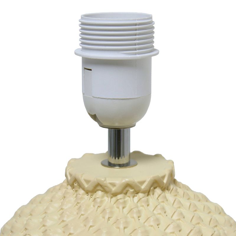 20.4" Traditional Ceramic Purled Texture Bedside Table Desk Lamp with White Fabric Drum Shade - Simple Designs, 3 of 10