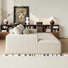 102" Oversized Cloud Sectional Lounge Chaise, Corduroy Reclining Sleeper Sofa Bed, Plush Loveseat Chair, No Assembly, for Living Room & Bedroom - 4 of 4