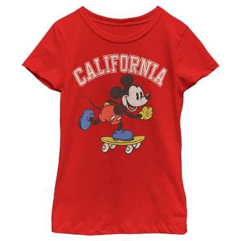 Girl's Disney Mickey Mouse California Skateboard T-Shirt
