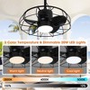 Parrot Uncle 20 Inch Black Modern Cage Ceiling Fan with Light Remote Metal Outdoor Ceiling Fans for Hallway Gazebo - 2 of 4