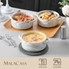 vancasso 4 Pieces Of Bowl, Porcelain Bowl, Grey Set, Marble Grain, Round Bowl With Handle, 800ml, Also Can Be Used As Soup Plate - 3 of 4