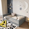 Whisen Twin Size Montessori Floor Platform Bed with Built-in Book Storage Rack on Headboard - 2 of 4