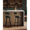 Set of 2 Modern Bar Stools, 30-Inch Swivel Counter Height Stools, PU Leather Upholstery, Mid-Century Design - 3 of 4