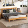 FDW Wood Bed Frame Versatile Solid Wood Mattress Foundation with 14 Wood Slats No Box Spring Needed with Headboard - 2 of 4