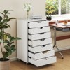 Costway 7-Drawer Chest Mobile File Cabinet Vertical Filing Organizer with Lockable Wheels Walnut/Brown/White/Black - 2 of 4