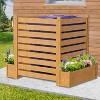 Privacy Fence Panels for Outside, 33" W x 40" H Wood Outdoor Privacy Screens with Planter Box, 3 Panels Freestanding Fence for AC Unit, Trash Can - 2 of 2