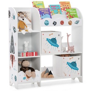 Infans Kids Toy and Book Organizer Children Wooden Storage Cabinet w/ Storage Bins - 1 of 4
