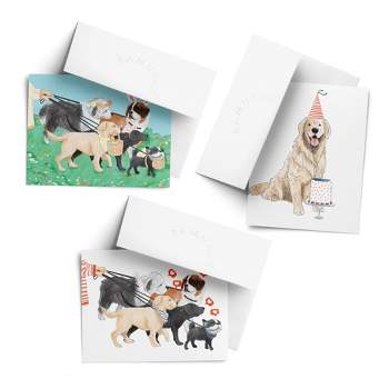 Easter Assorted Greeting Card Pack (3ct) "Easter Dogs, Likes, Golden Party" by Ramus & Co