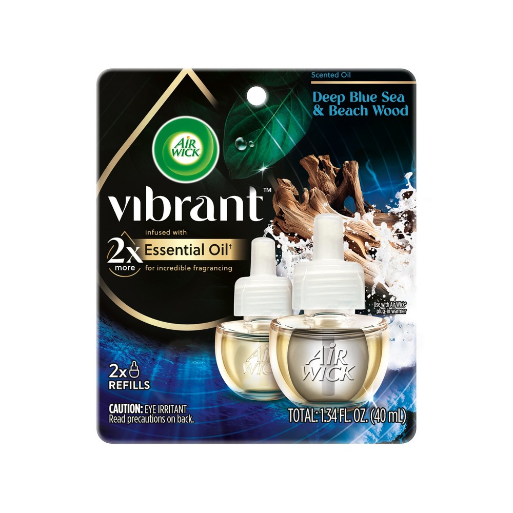 Air Wick Scented Oil Vibrant Twin Refill - Deep Blue Sea & Beach Wood - 1.34 fl oz