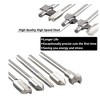Highlighter 10pcs Metal Multi-function Ass Router Drill Bit For Remodel Rotary Tool Set For Wood Acrylic Pvc Plastic 10pcs, Silver - 3 of 4
