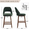 YOUNIKE Counter Height Bar Stool 26 Inch Modern Farmhouse Barstools with Solid Wood Legs Upholstered Bar Height Chair Boucle Fabric - 3 of 4