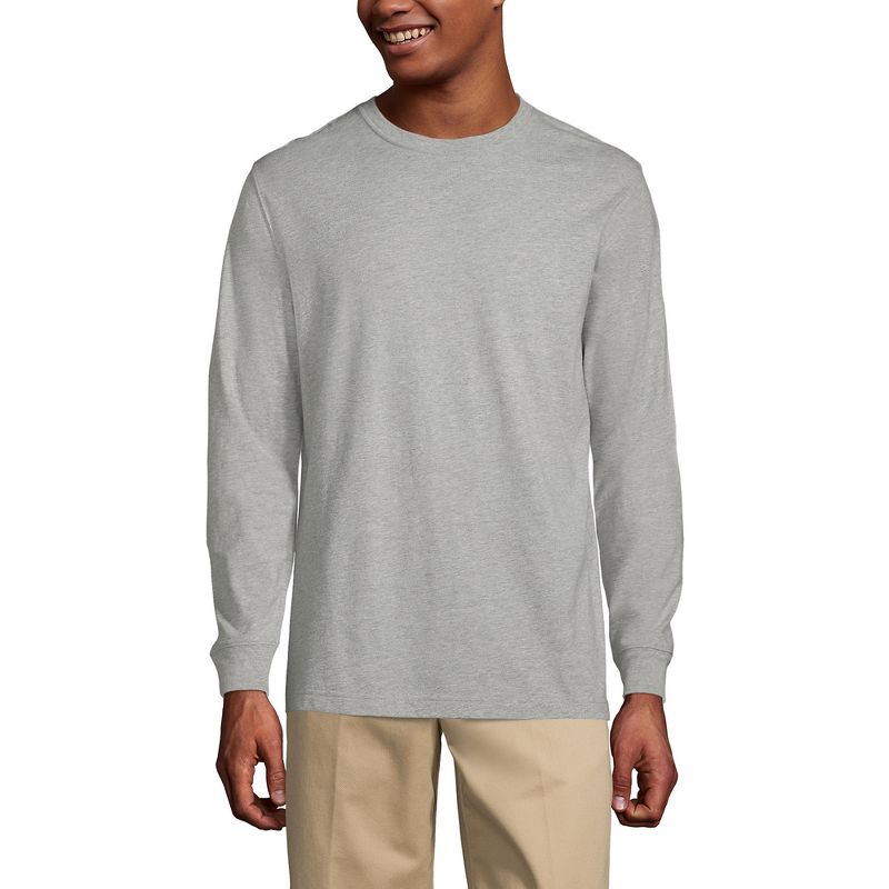Lands' End School Uniform Men's Long Sleeve Essential T-shirt, 3 of 4