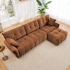 Oversized 110.2" Chenille Modular L-Shaped Sectional Sofa with High-Resilience Cushions and Ottoman, 4-Piece Free combination Sofa - 2 of 4