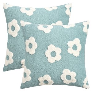 REGALWOVEN Fade-Resistant Flower Jacquard Decorative Floral Pattern Cushion Cases 2 Pcs - 1 of 4