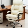 TopComfy Accent Chairs Overstuffed Office Chair High Back Desk Chair Soft Seat Plush Padding Comfortable Chair for Office, White, 26.4"*26.4"*49.2" - 2 of 4