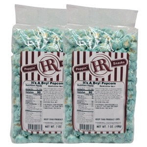 HR Poppin' Snacks 7 oz It's A Boy Blue Marshmallow Flavored Popcorn - Pack of 2 - 1 of 4