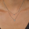 SHINE by Sterling Forever Bezel & CZ Tag Layered Necklace - Silver - 2 of 3